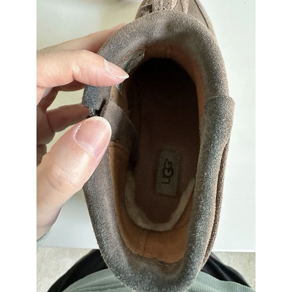 UGG Elora Women's 7.5 Grey Suede Wrap Lace Ankle Boots Side Zip 1019129 - Picture 7 of 11